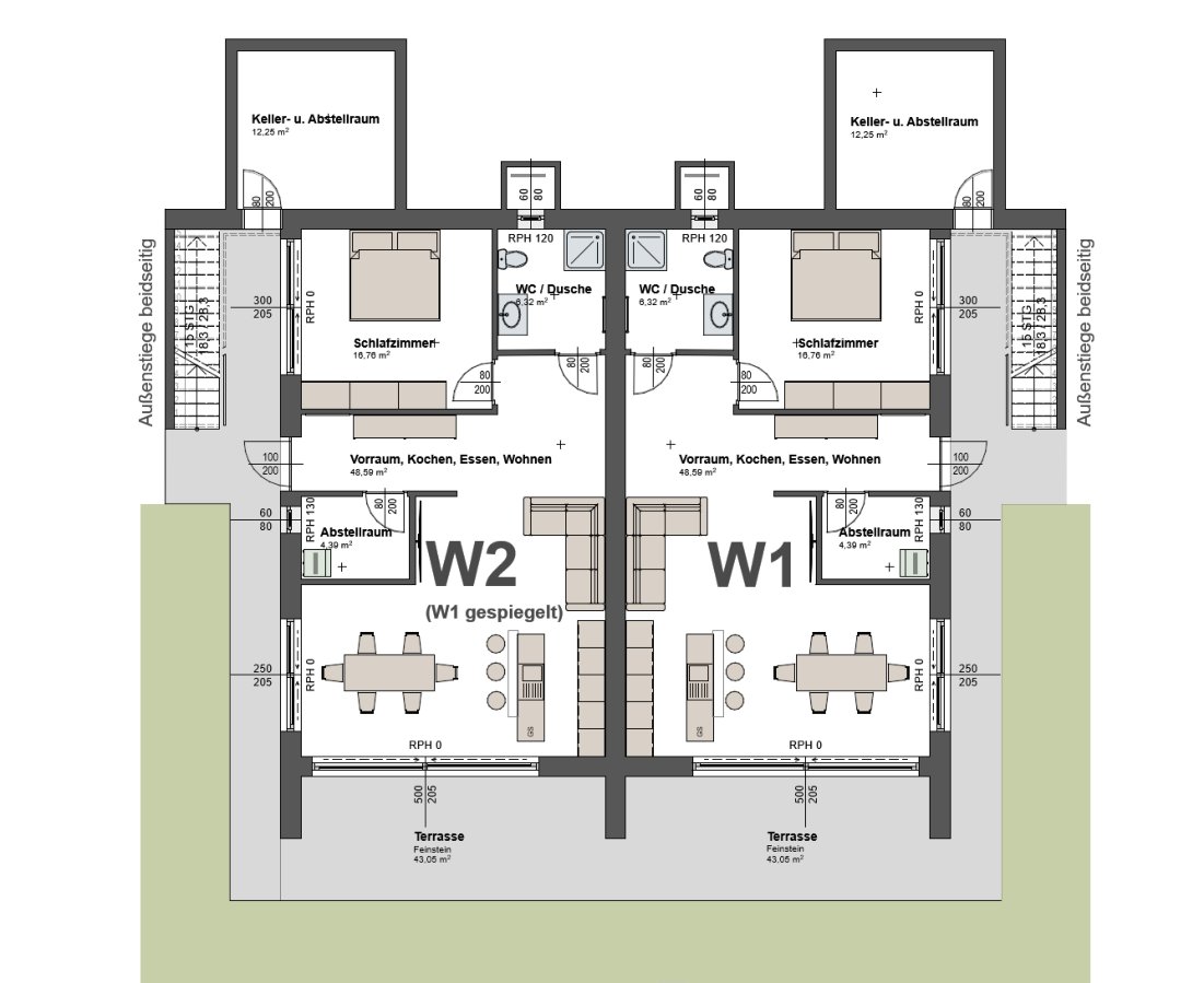 Grundriss Wohnung W1